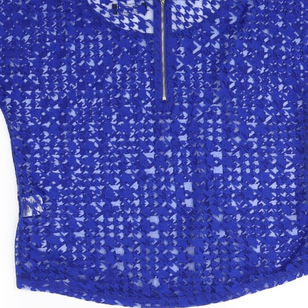 Select Womens Blue Cropped T-Shirt Size 10