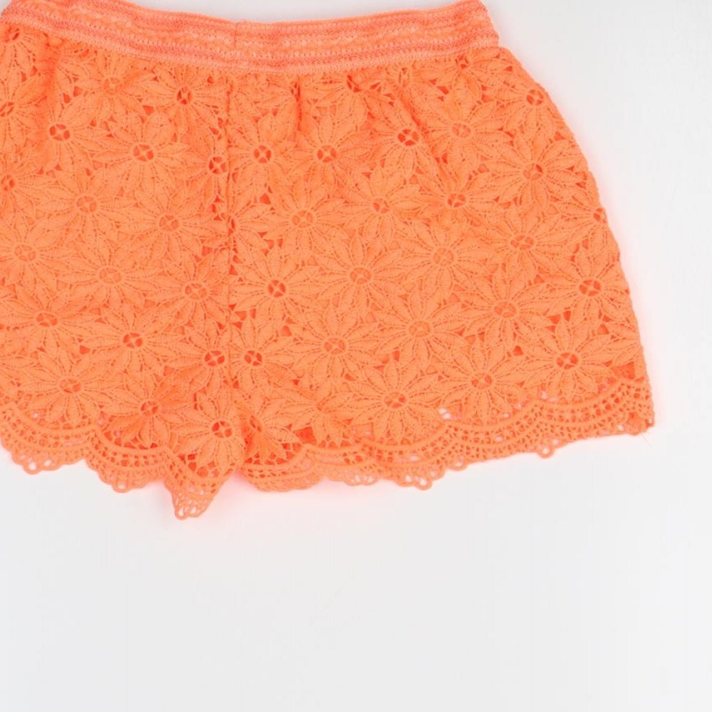 F&F Womens Orange Cut-Off Shorts Size 8