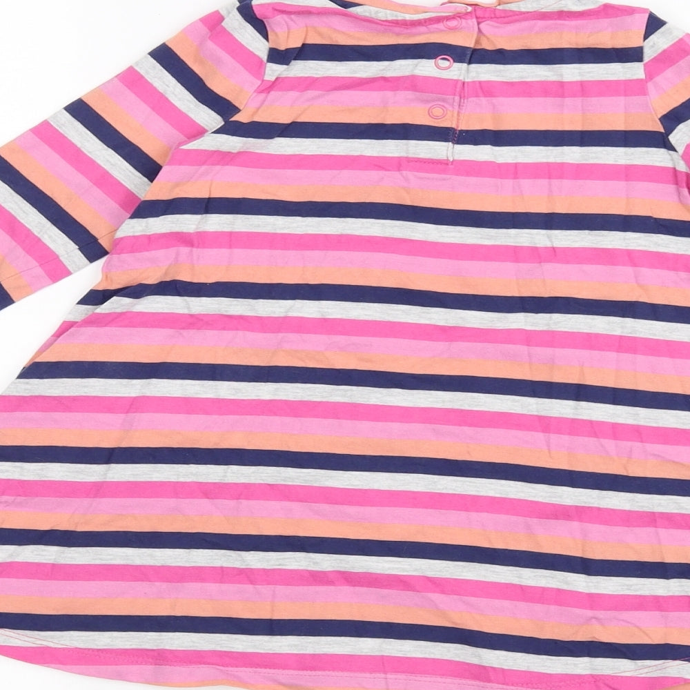 Mothercare Girls Pink Striped A-Line Size 2-3 Years