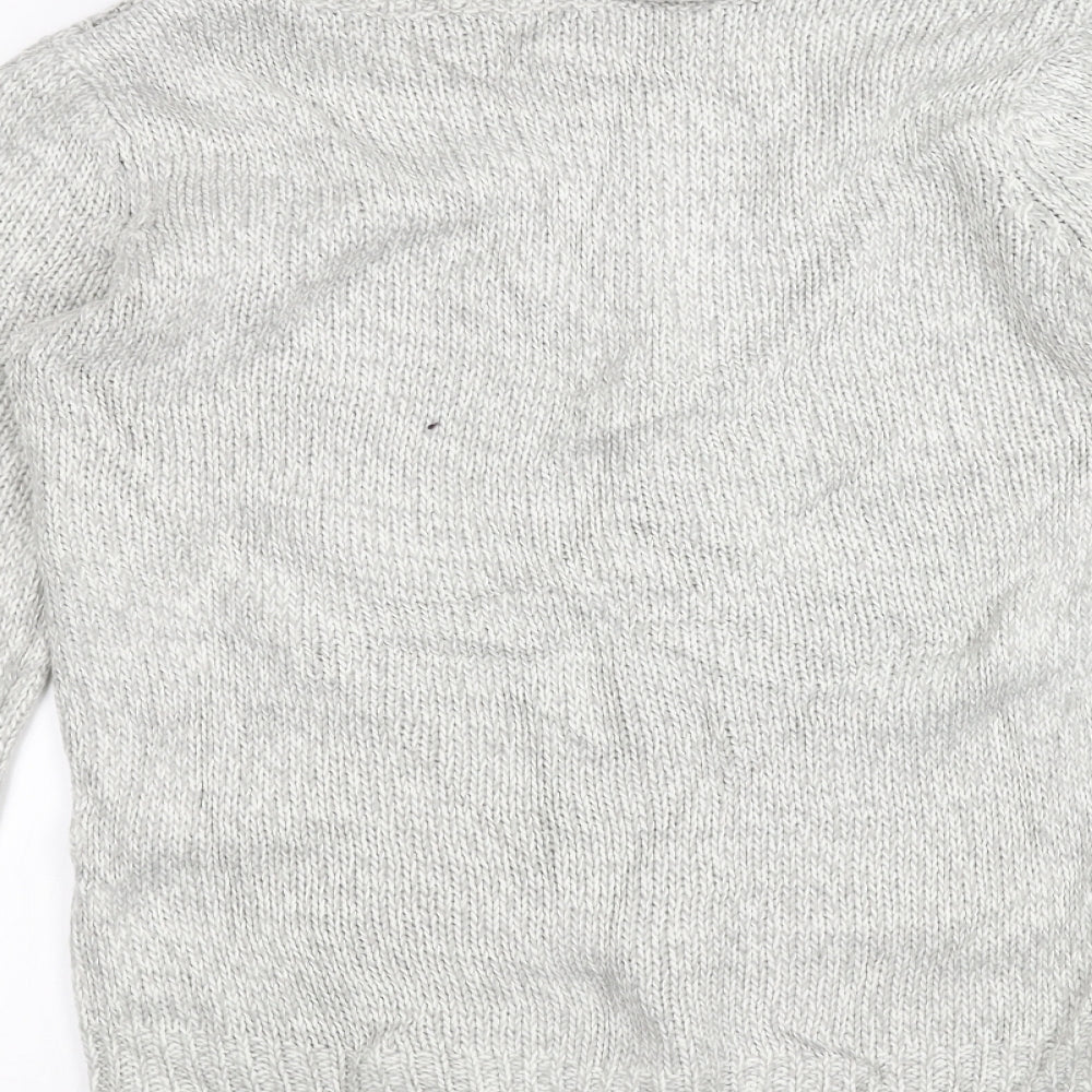 M&Co Womens White Knit Pullover Jumper Size 14