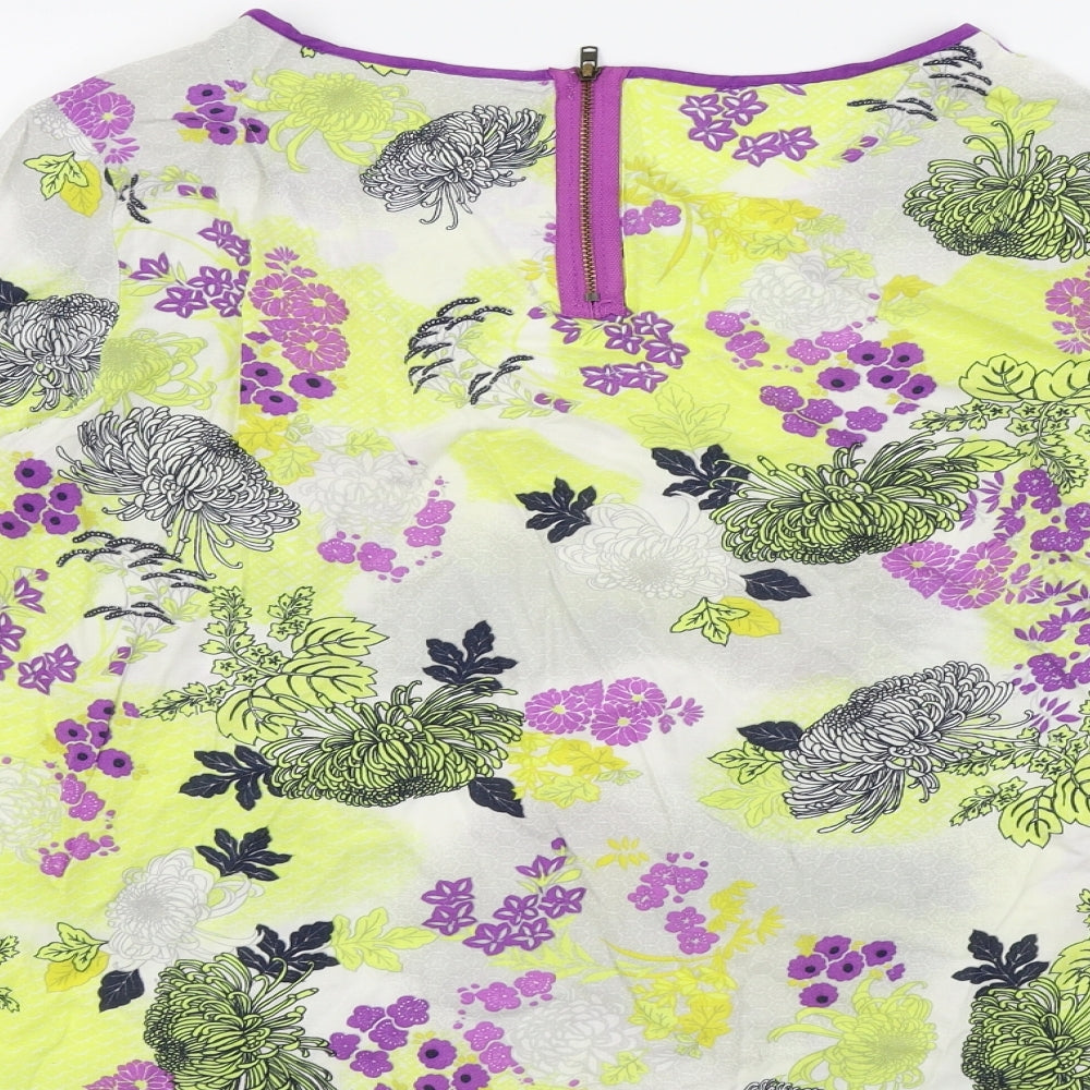 Marks & Spencer Womens Yellow Floral Basic Blouse Size M