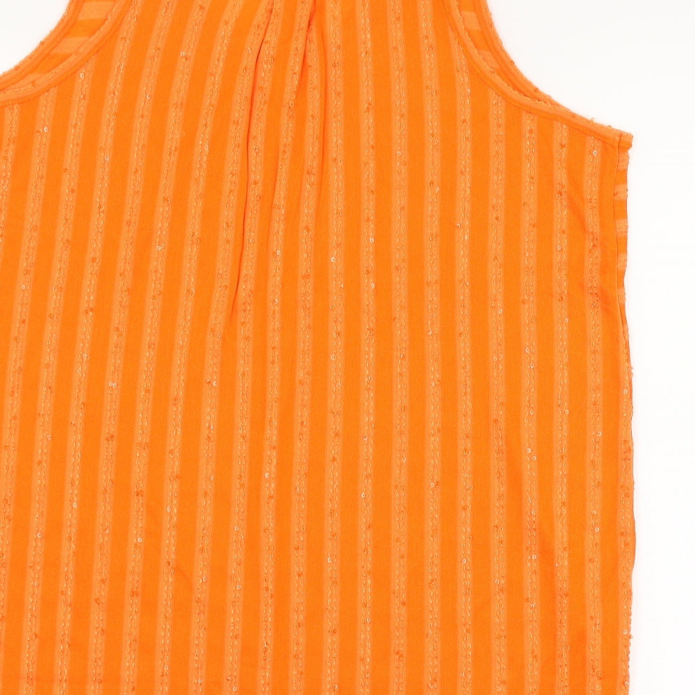 NEXT Womens Orange Striped Basic Tank Size 16