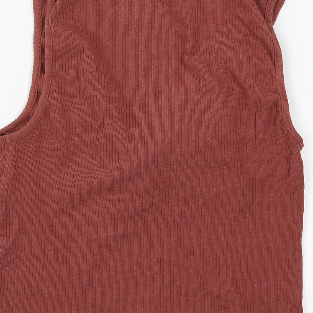 New Look Womens Brown Cropped Tank Size 14 - tie front