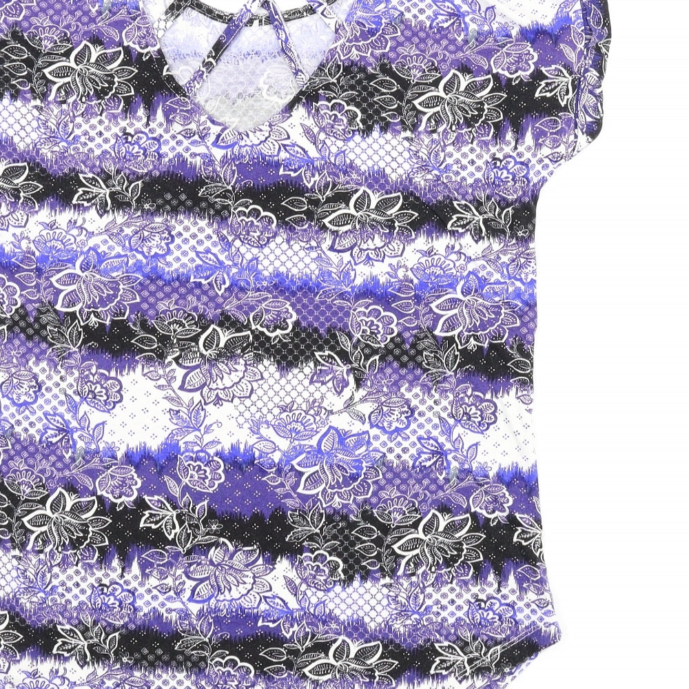 Peacocks Womens Blue Paisley Basic Blouse Size 10