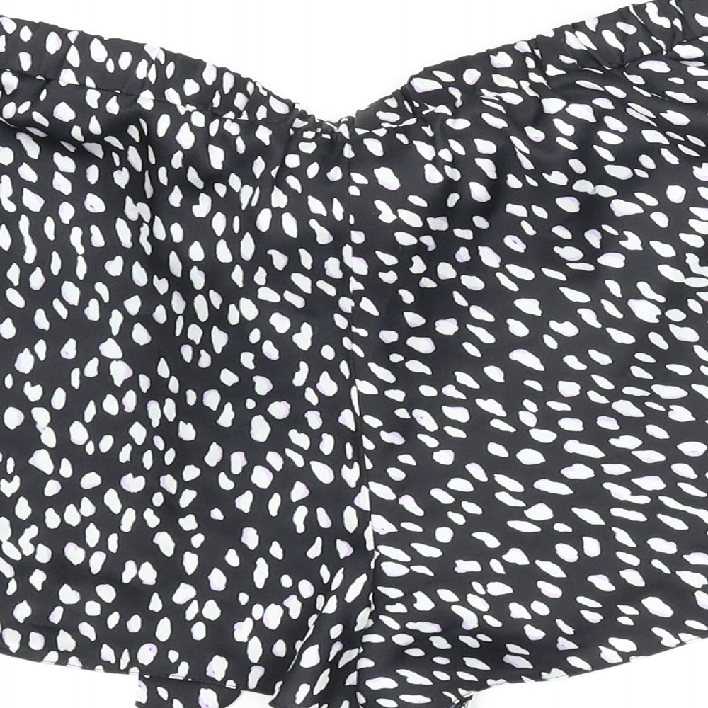 New Look Womens Black Animal Print Capri Sleep Shorts Size 10