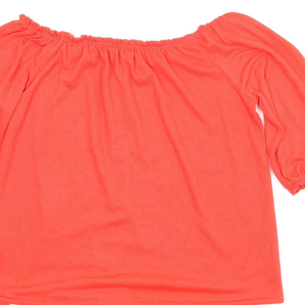 Papaya Womens Red Basic Blouse Size 12