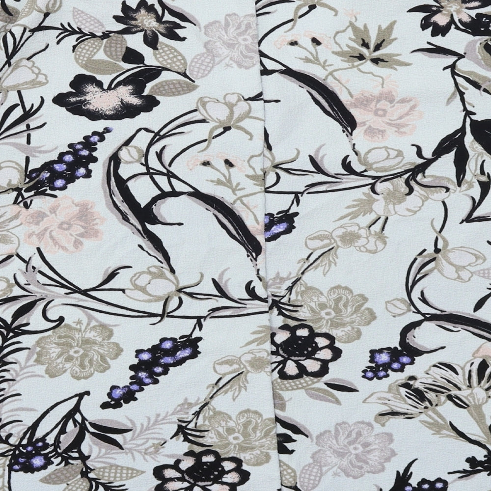 George Womens Blue Floral Basic Blouse Size 12