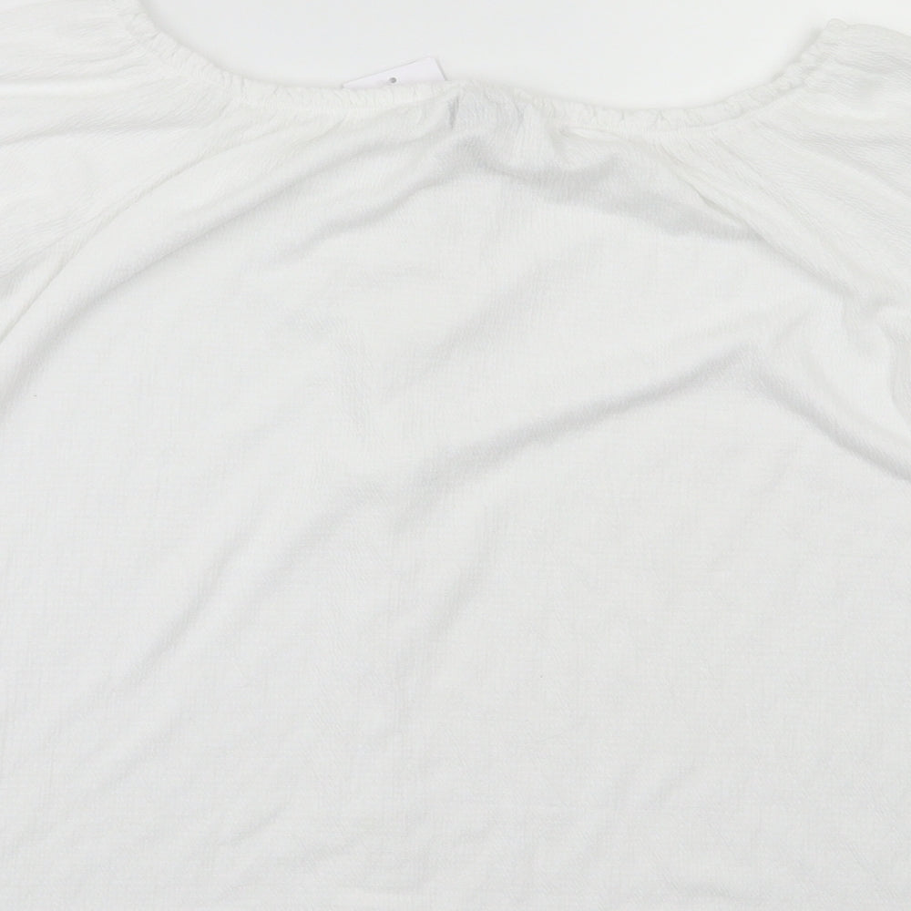 payapa Womens White Basic T-Shirt Size 10