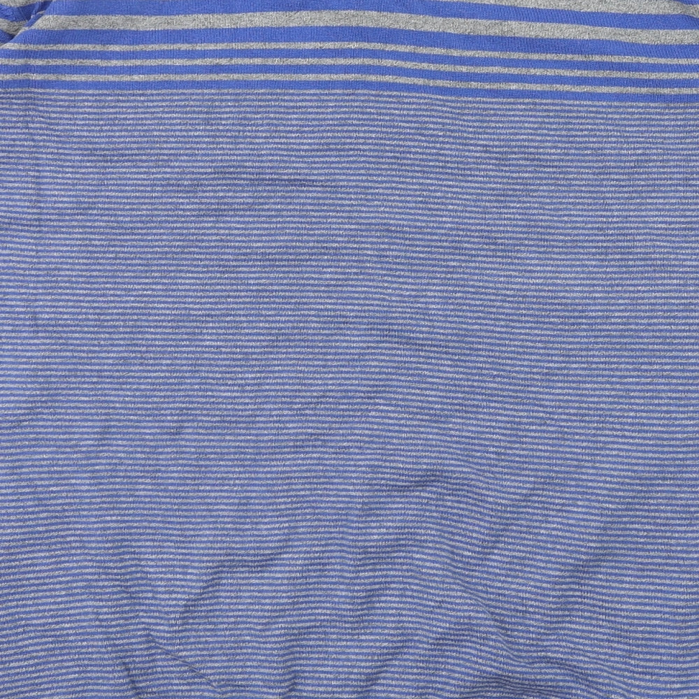 NEXT Mens Blue Striped Pullover Hoodie Size L