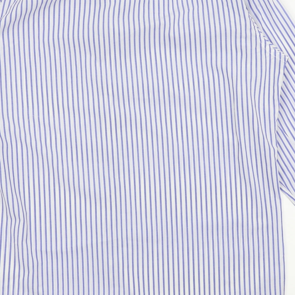 Goodsouls Mens White Striped Dress Shirt Size 15
