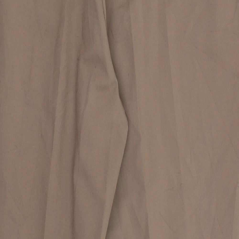 Brand and care label for ADEK women’s brown trousers, size UK 18, 24-inch leg