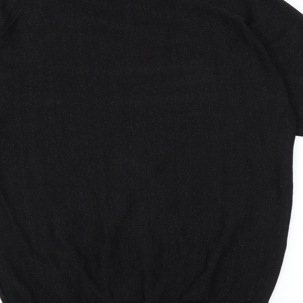 Wallis Womens Black Pullover Jumper Size S - cold shoudler