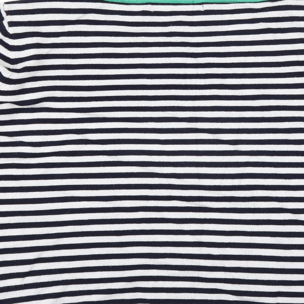 Elite Collection Womens Blue Striped Pullover Jumper Size M