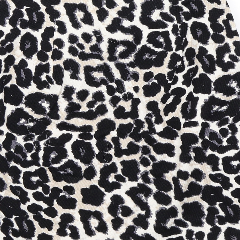 New Look Womens Beige Animal Print A-Line Skirt Size 4