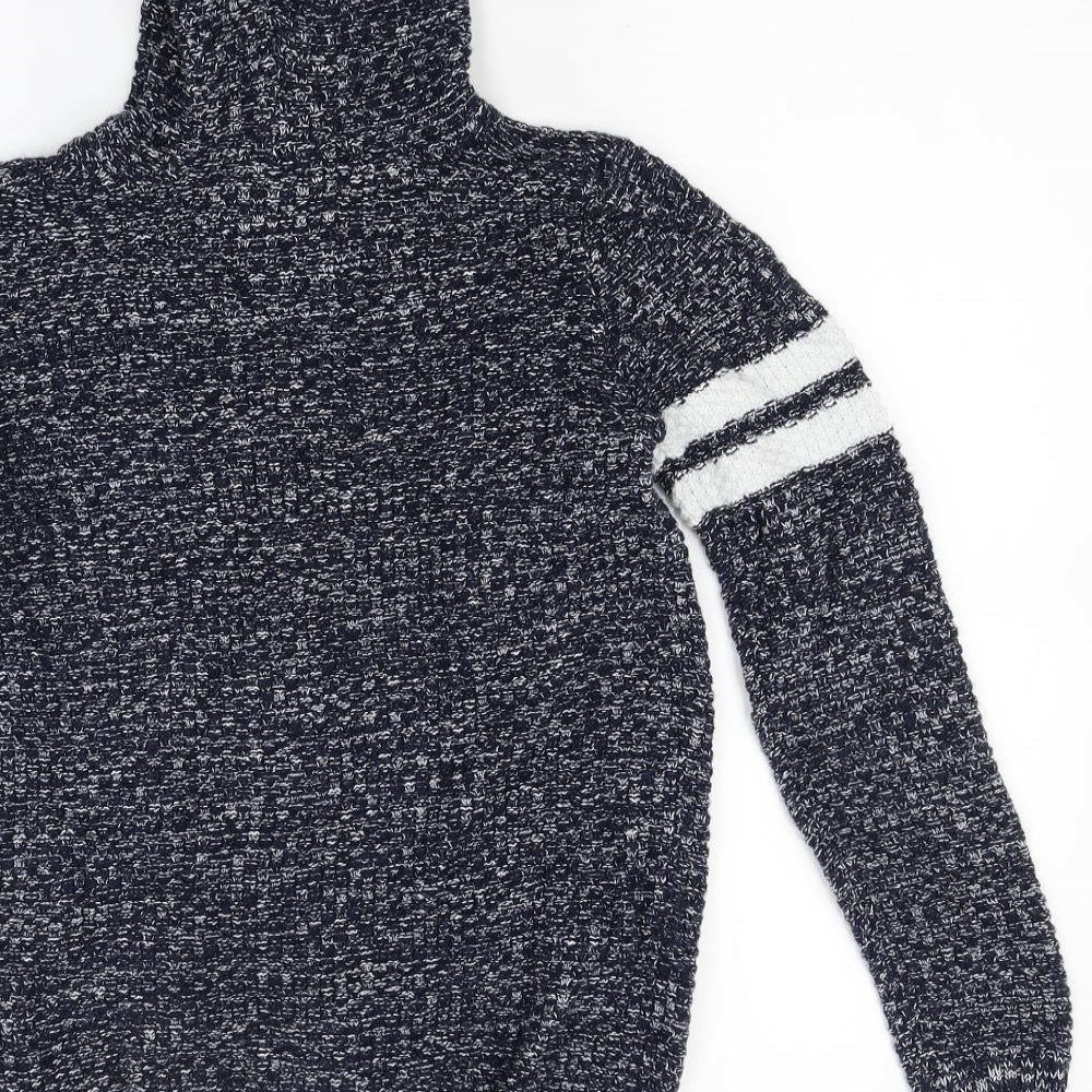 Matalan Boys Blue Knit Pullover Hoodie Size 12 Years