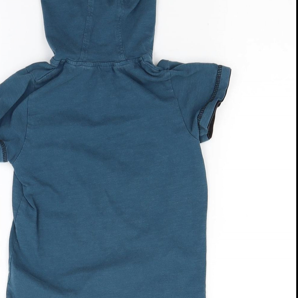 Matalan Boys Blue Jacquard Pullover Hoodie Size 5 Years