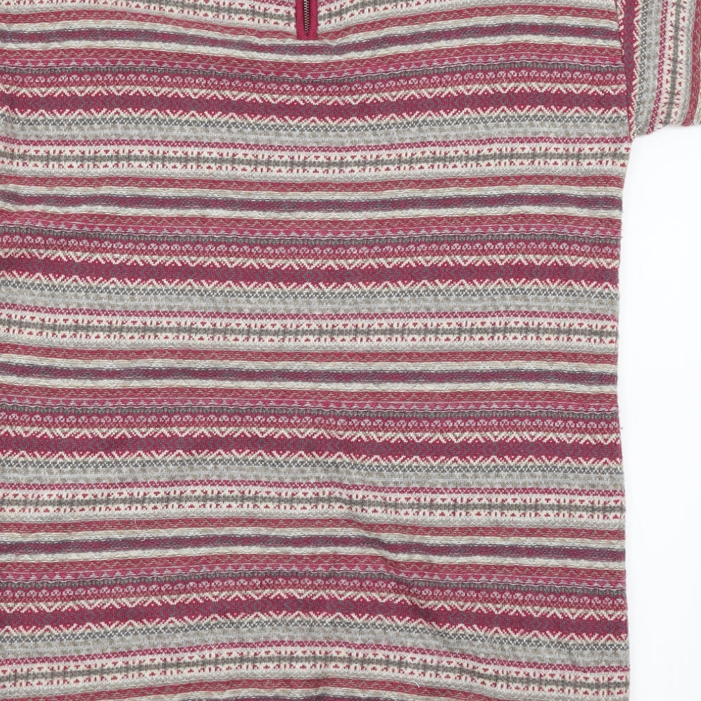 Marks & Spencer Womens Pink Herringbone Pullover Jumper Size 10