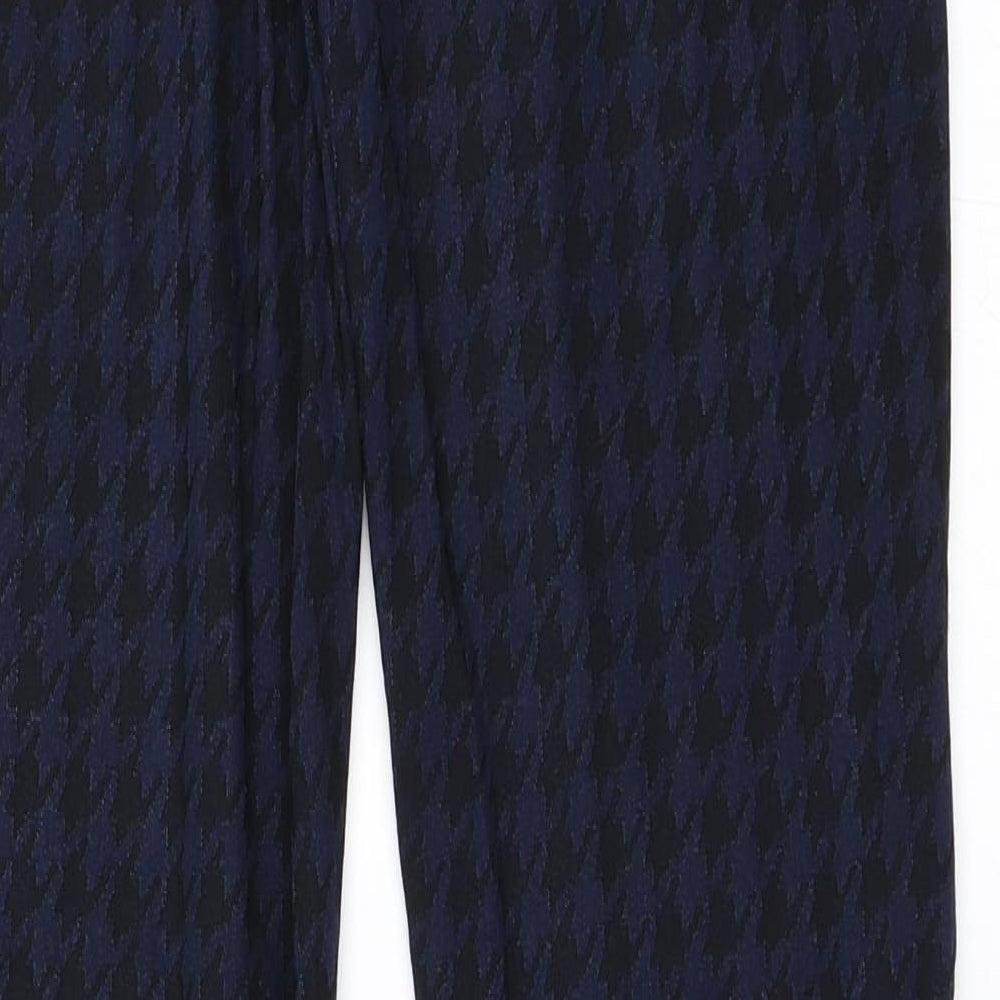 ZERRES Womens Blue Houndstooth Skinny Jeans Size 36 L31 in
