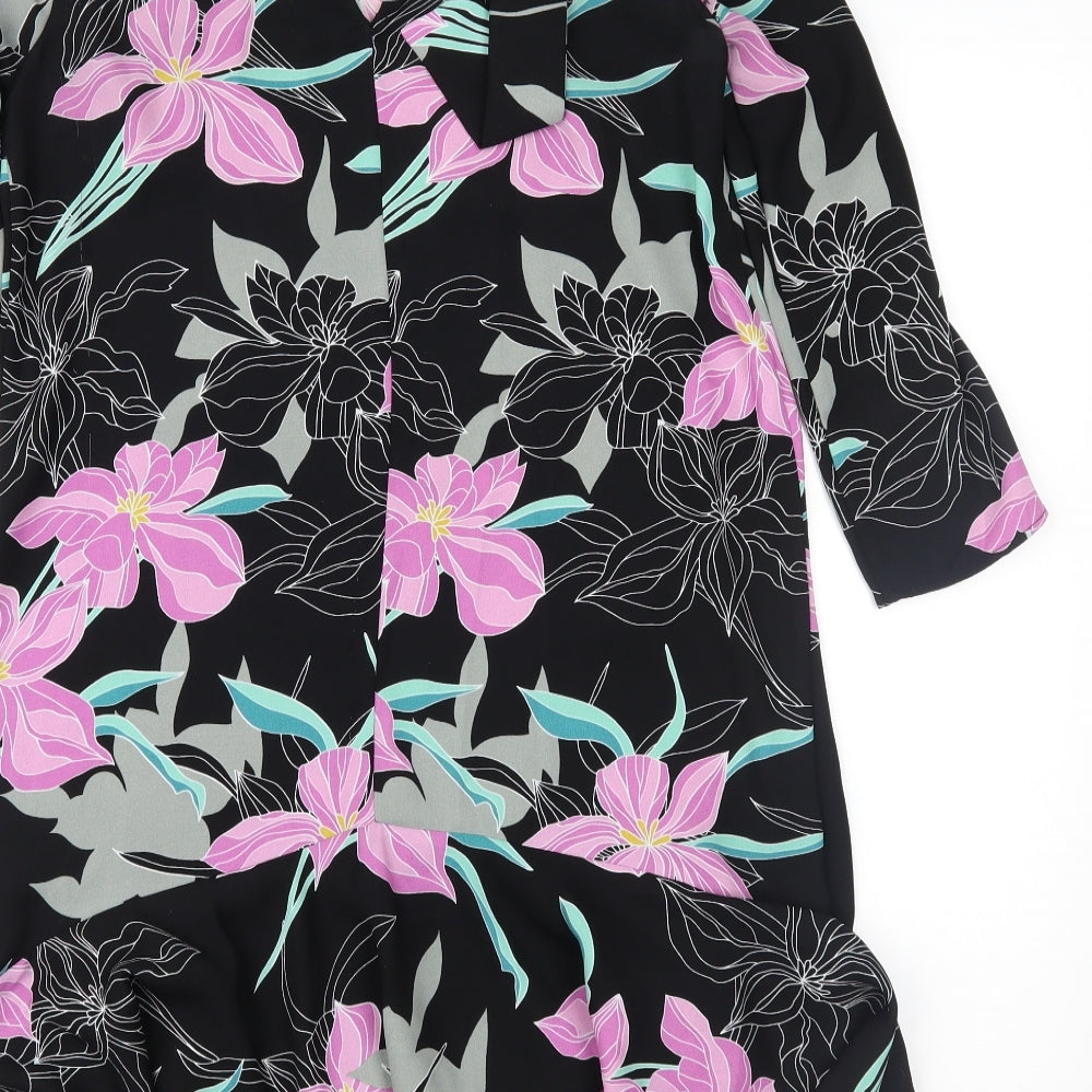 River Island Womens Black Floral Shift Size 8