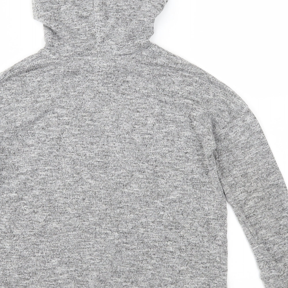 Matalan Girls Grey Pullover Hoodie Size 8 Years
