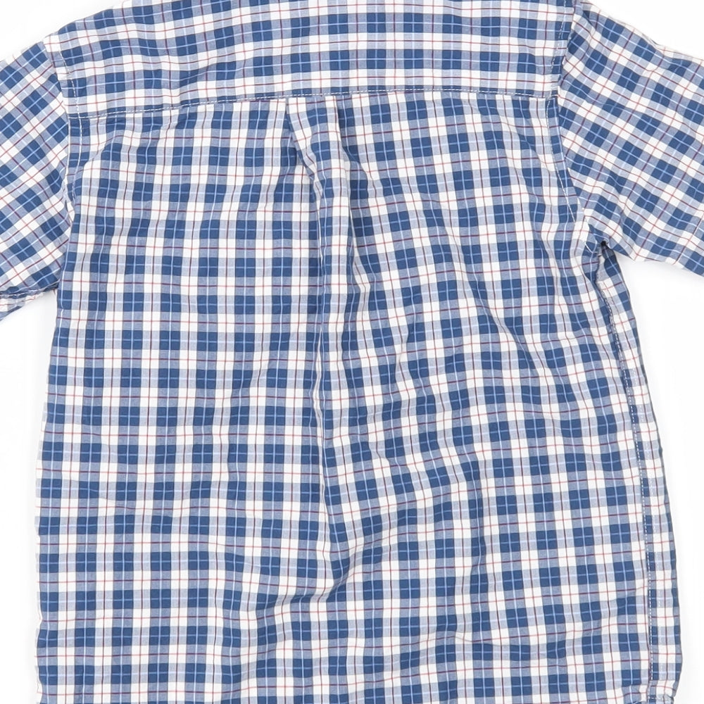 Maine New England Boys Blue Check Basic Button-Up Size 7 Years