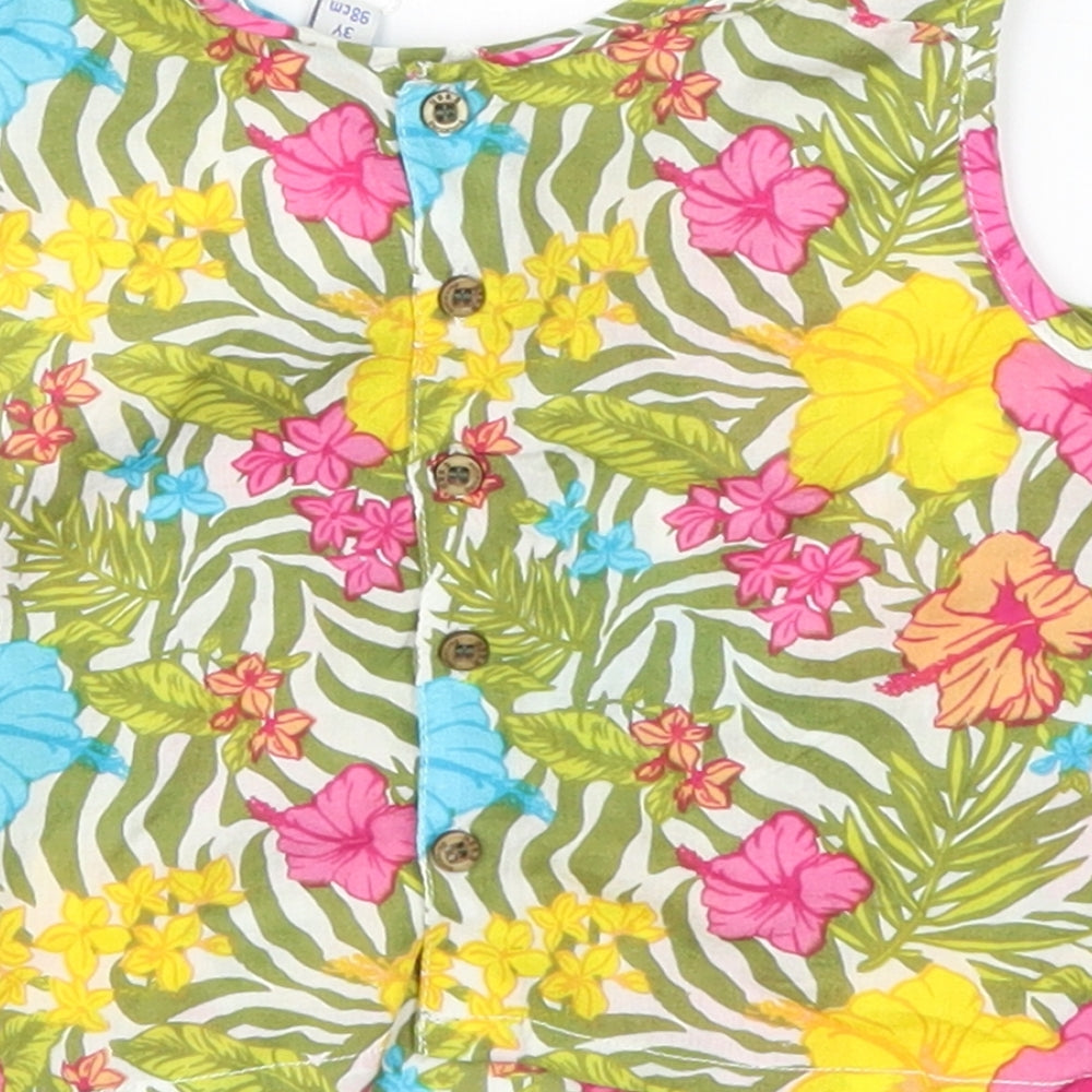UBS 2 Girls Multicoloured Floral Basic Tank Size 3 Years