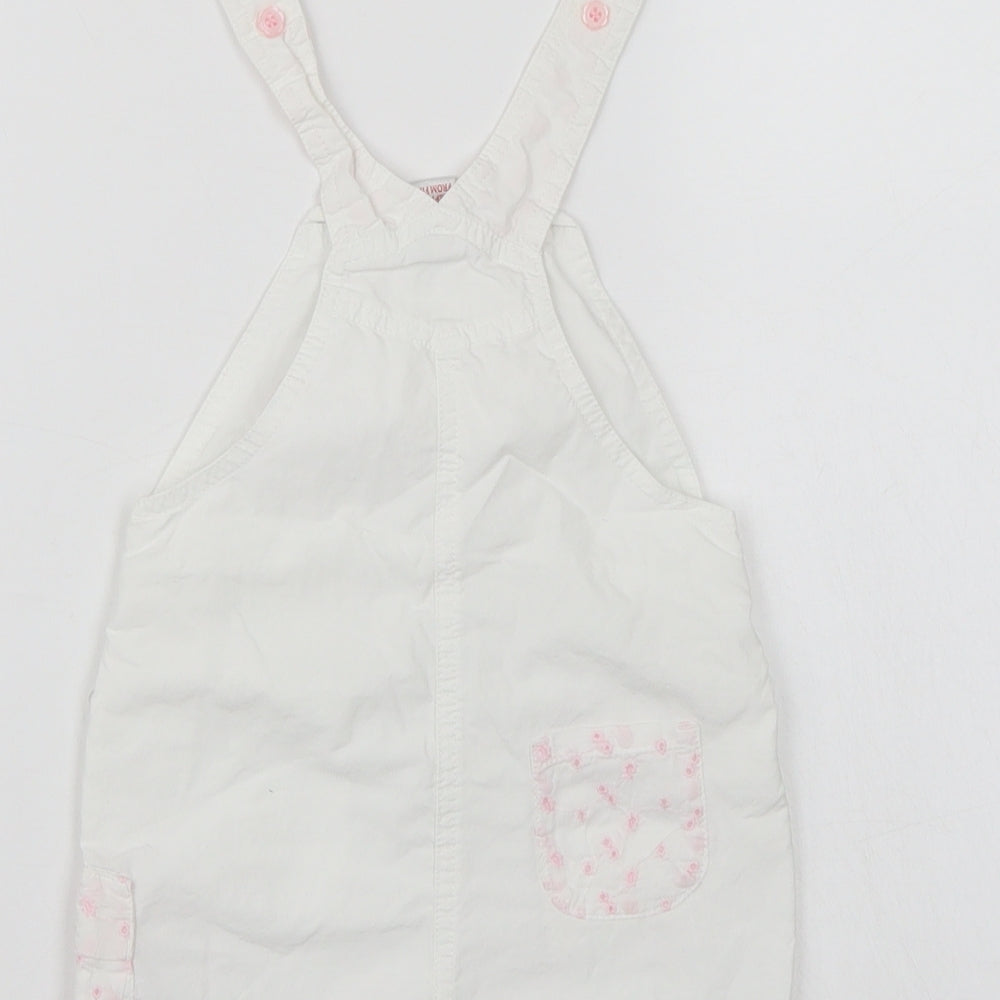 NEXT Girls White Floral Dungaree One-Piece Size 3-6 Months