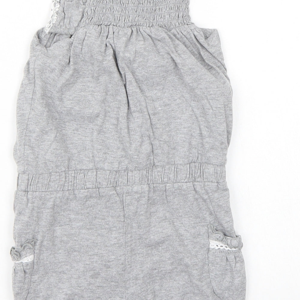 Preworn Girls Grey Playsuit One-Piece Size 4 Years