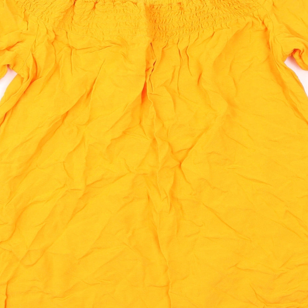 Peacocks Womens Yellow Basic T-Shirt Size 8