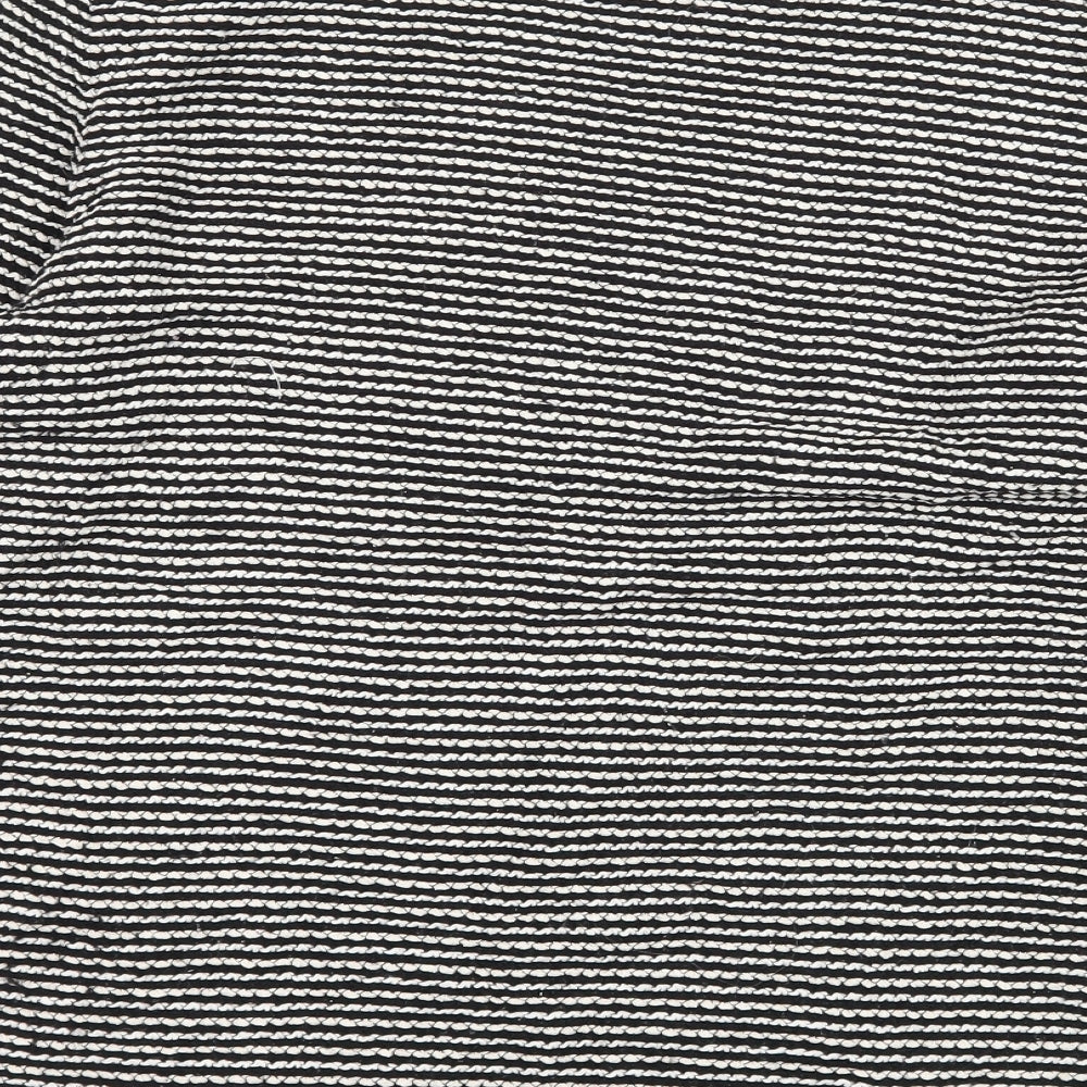 H&M Womens Black Striped Knit Pullover Jumper Size M