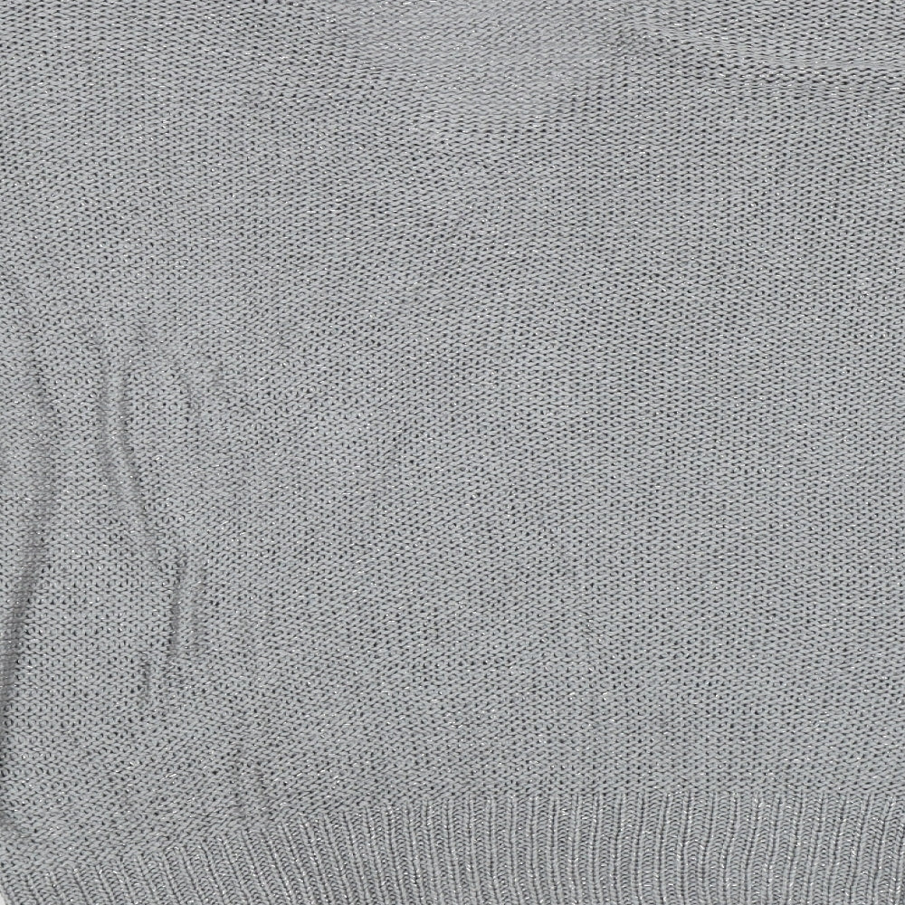 EVIE Womens Silver Knit Pullover Jumper Size M