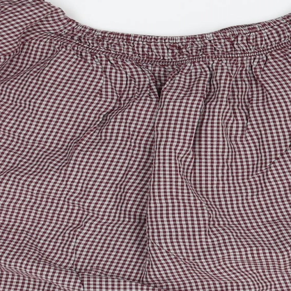 New Look Womens Red Check Basic Blouse Size 6