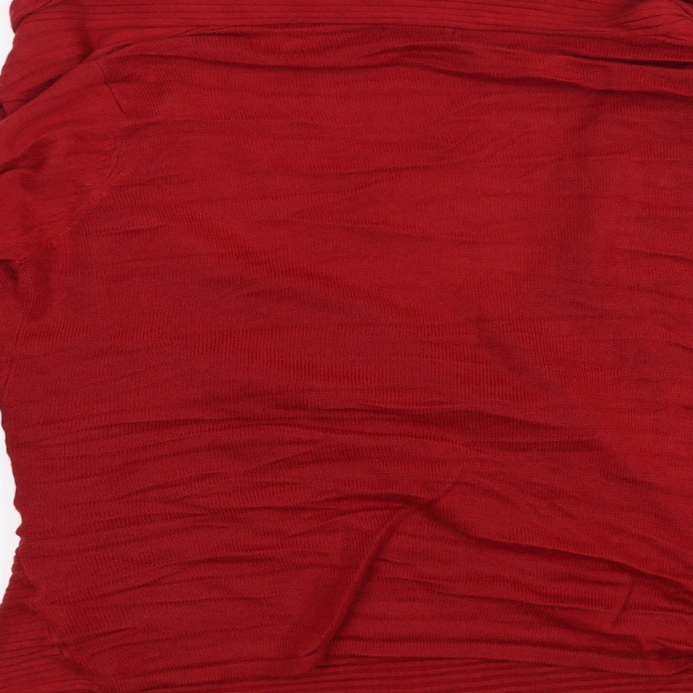 Fashion Essentials Womens Red Cardigan Jumper Size 12