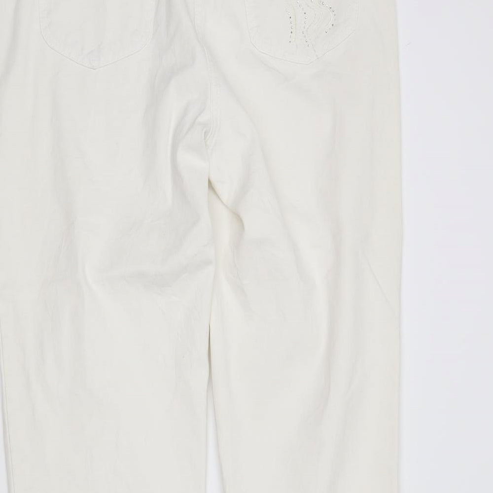 Preworn Womens Ivory Straight Jeans Size 18 L28 in