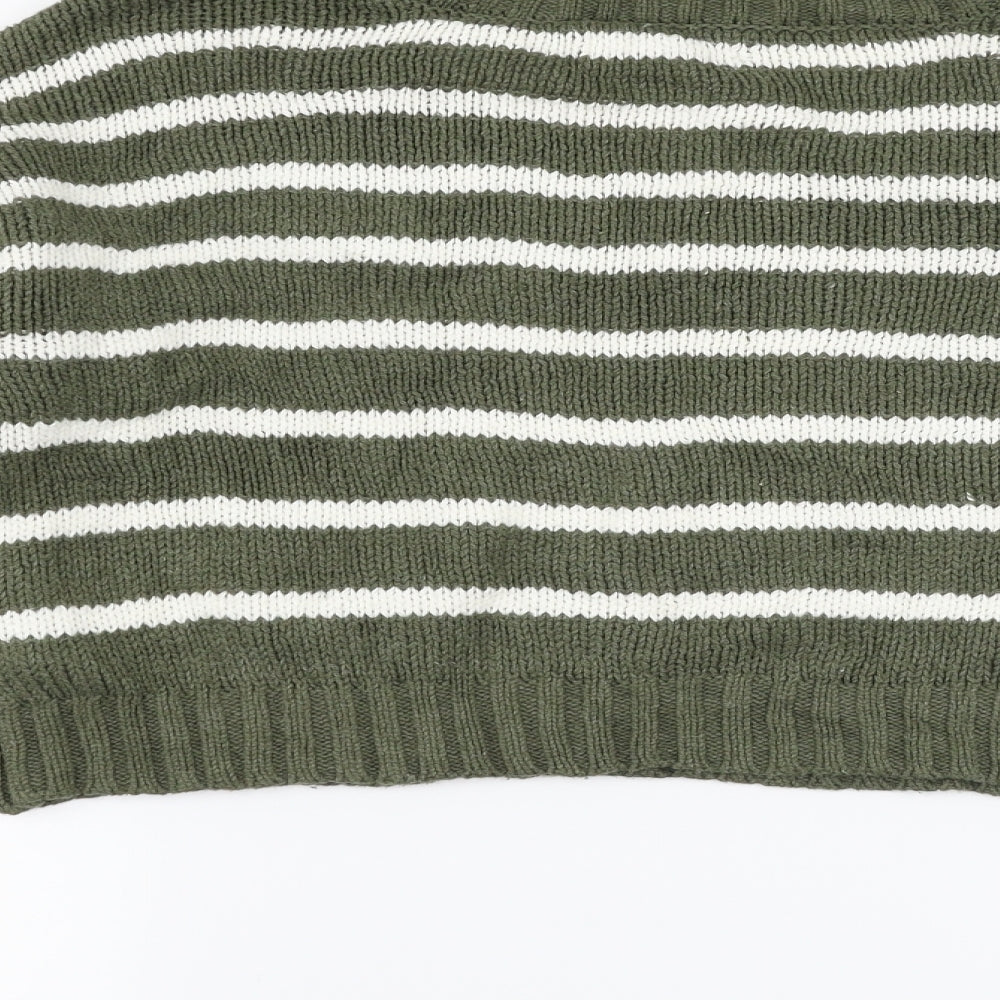 American Eagle Outfitters Womens Green Striped Pullover Jumper Size XS