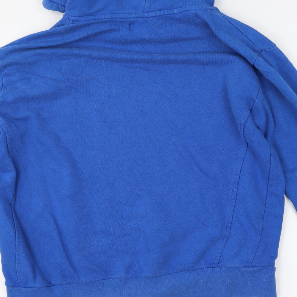 Drunk Punk Womens Blue Pullover Hoodie Size S