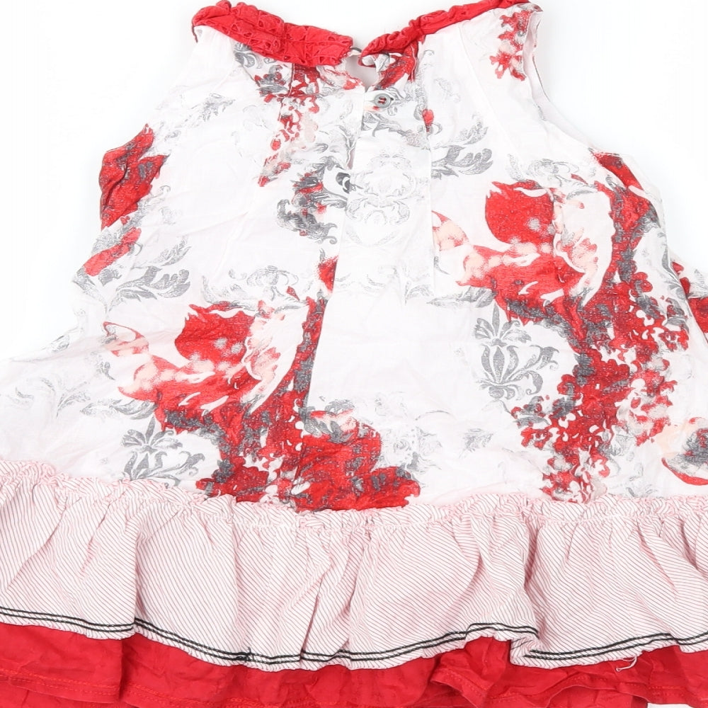 Marese Girls Red Geometric Fit & Flare Size 3 Years