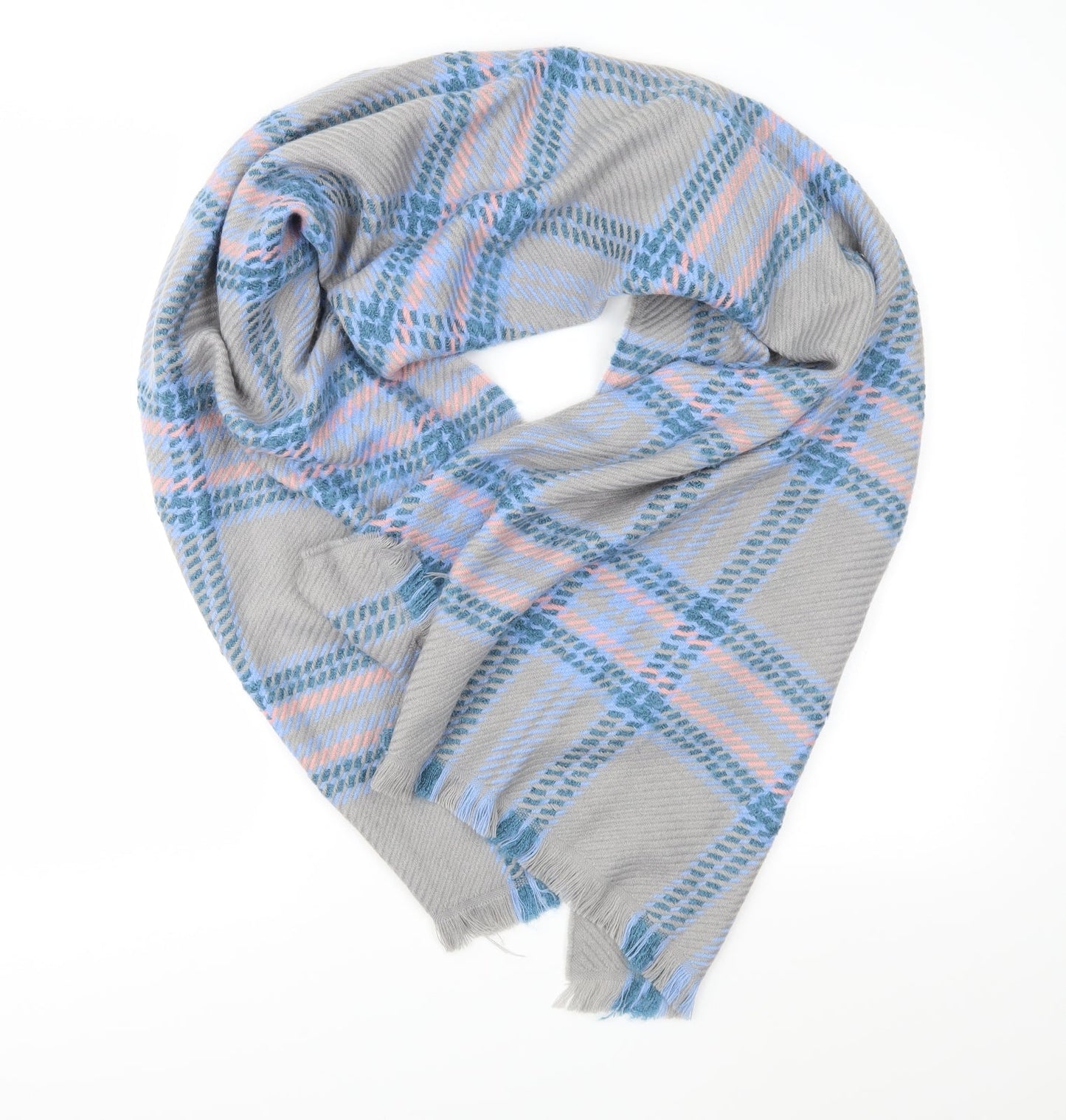 Prew Womens Grey Check Shawl/Wrap