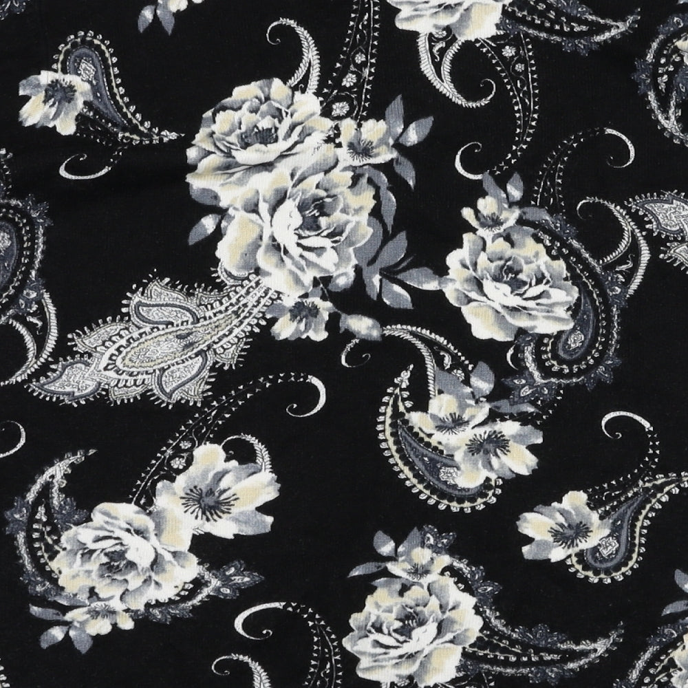 Bonmarché Womens Black Floral Cardigan Jumper Size M