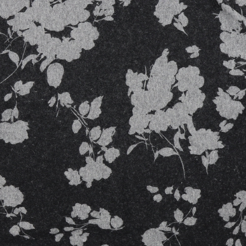 Roman Womens Grey Floral Basic T-Shirt Size 12