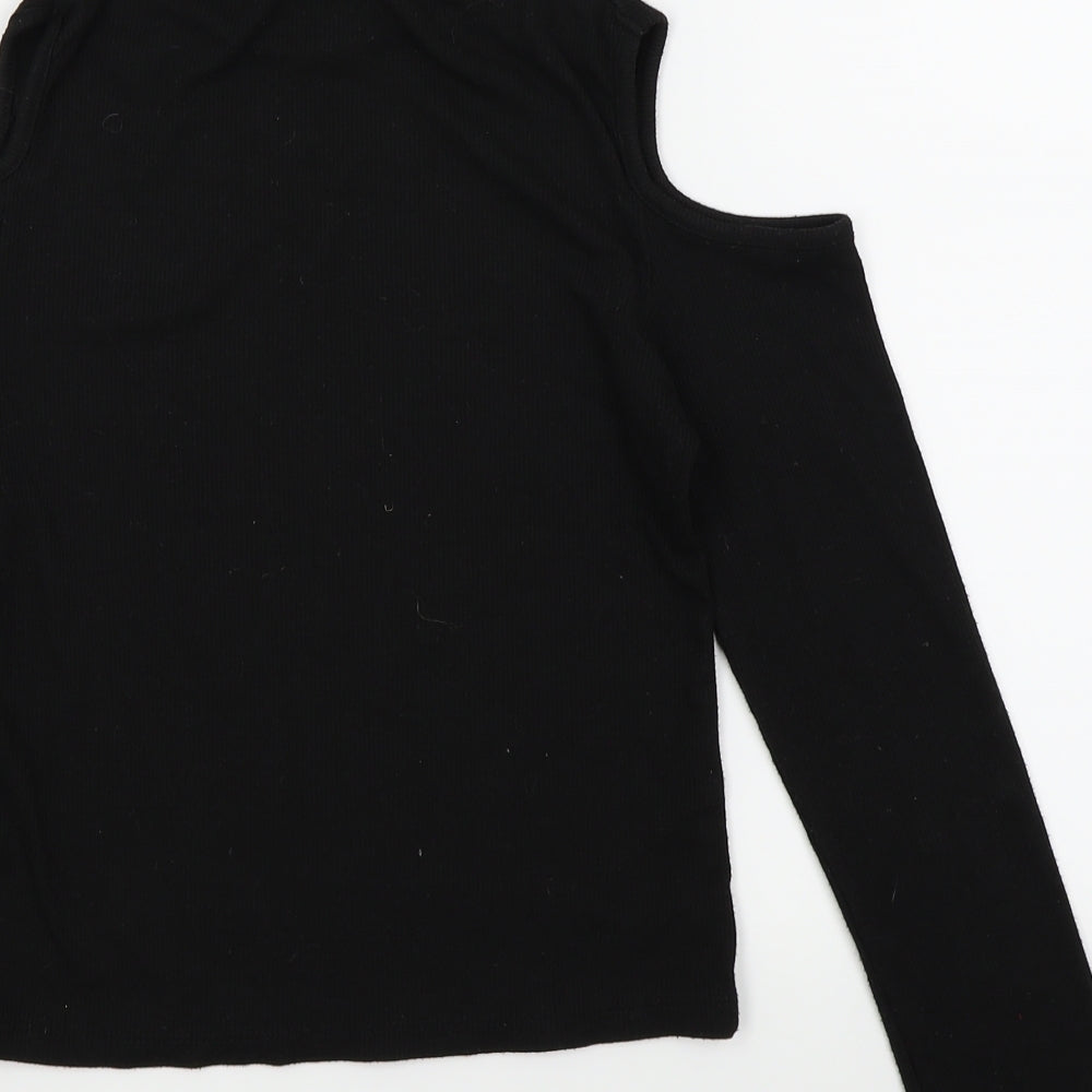 YD Girls Black Basic T-Shirt Size 11-12 Years