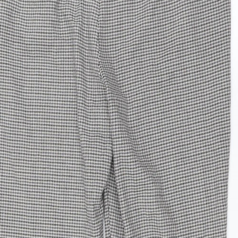 Zara Womens Grey Houndstooth Trousers Size 2XL L27 in