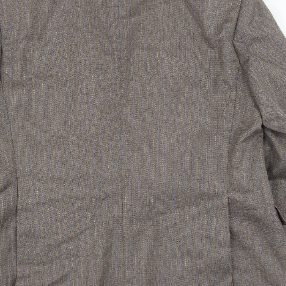 Campbell Brown Mens Brown Striped Jacket Suit Jacket Size 42
