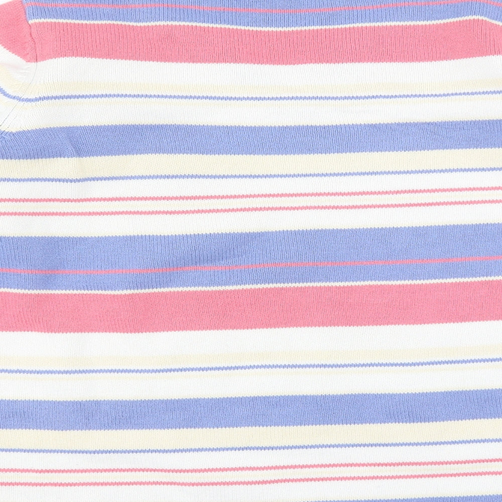 EWM Womens Blue Striped Pullover Jumper Size M