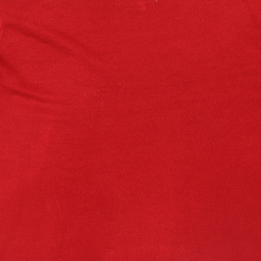 Papaya Womens Red Henley Jumper Size 16