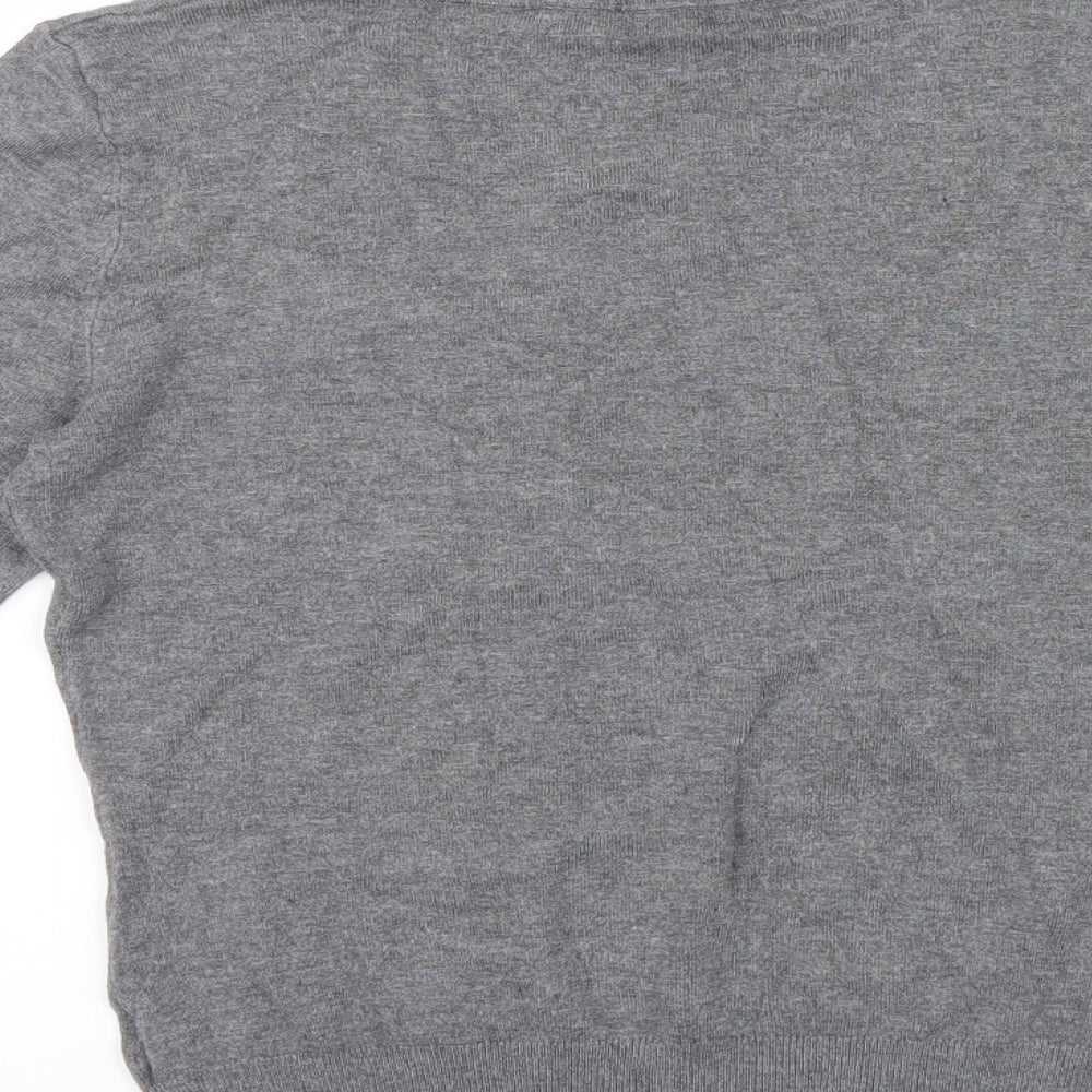 George Womens Grey Basic T-Shirt Size 12 - buttons on sleeves