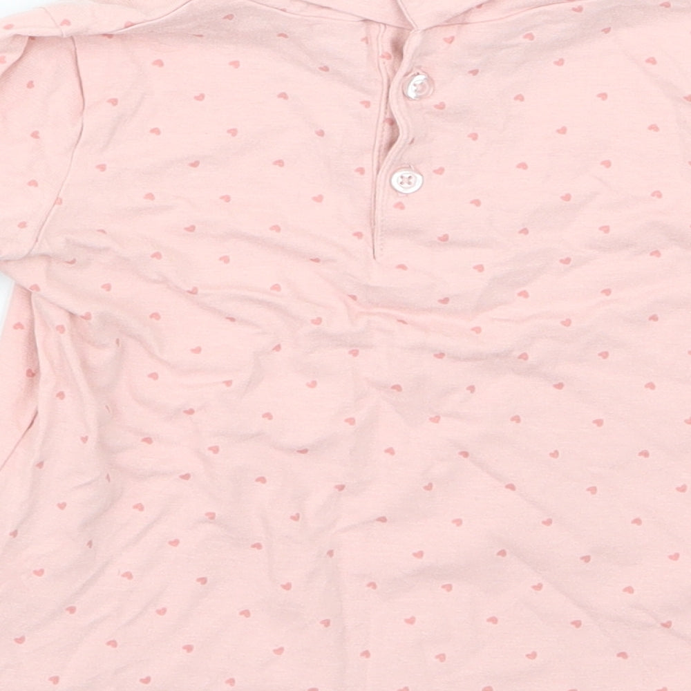Primark Girls Pink Geometric Basic T-Shirt Size 18-24 Months - Heart print
