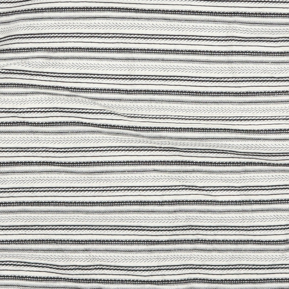 Marks & Spencer Womens Grey Striped Cardigan Jumper Size 12