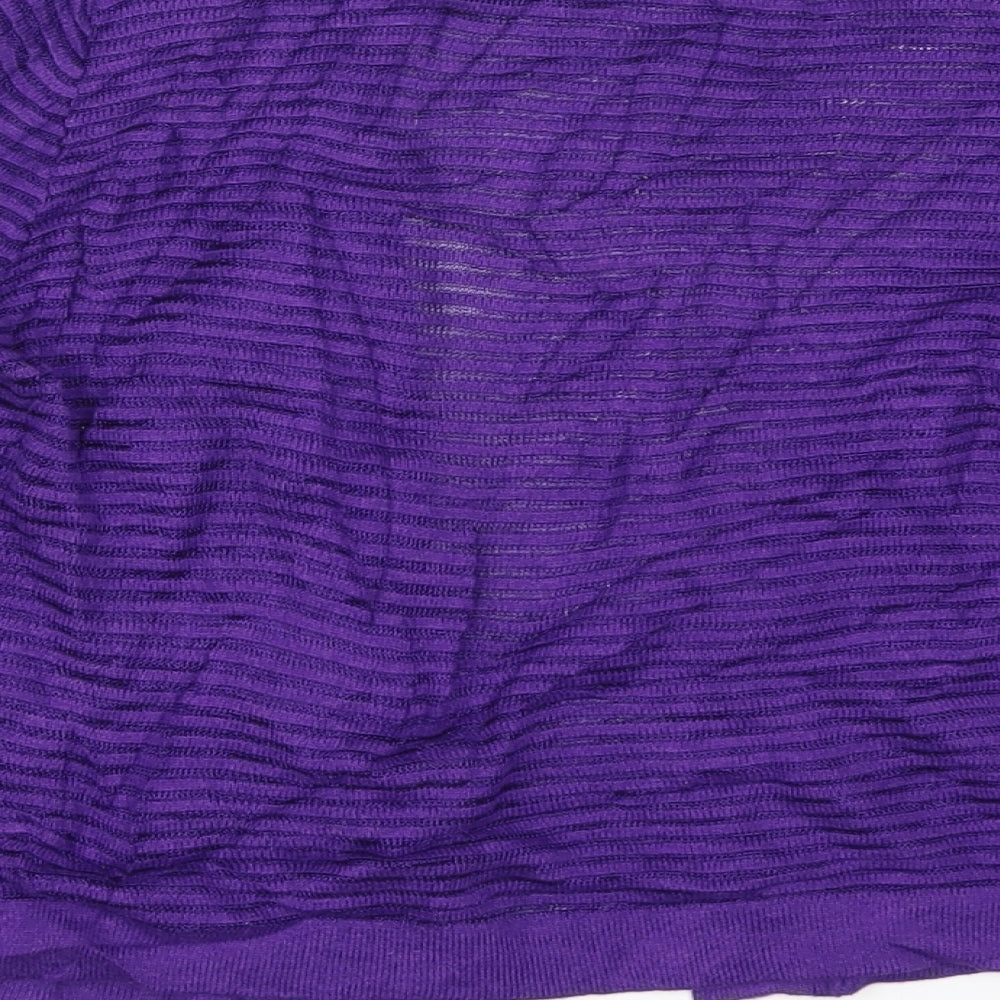 Bonmarché Womens Purple Striped Cardigan Jumper Size S