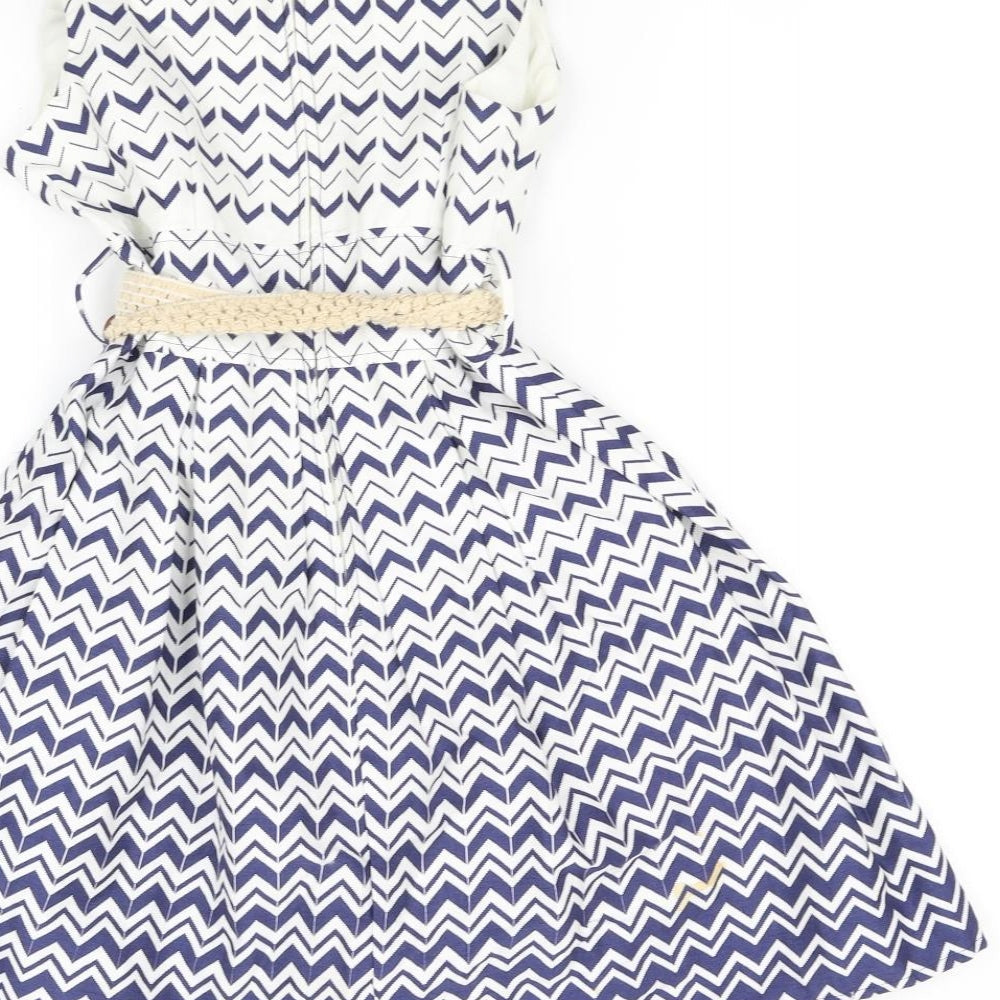 Teeze Me Girls White Striped A-Line Size 3 Years - Belted